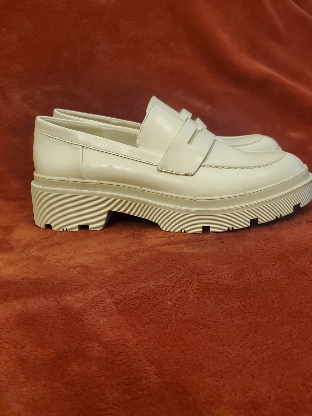 Zara Cream/Off White Platform Loafers